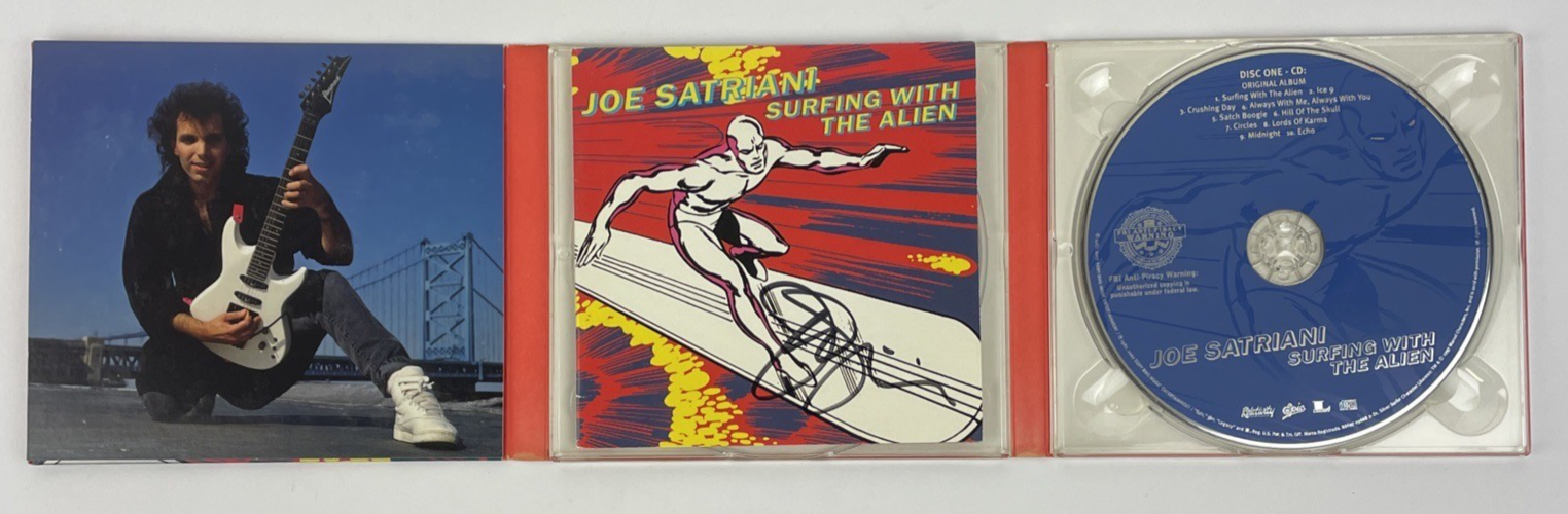 JOE SATRIANI - SURFING WITH THE ALIEN CD w  SIGNED Book Insert no DVD         #1