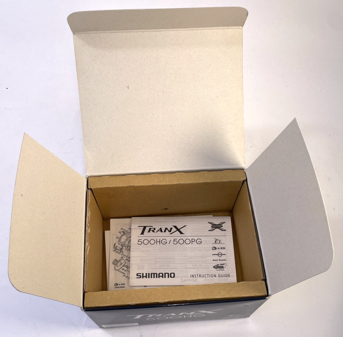 Shimano TranX 500HG Fishing Reel Instructions, Parts List and BOX ONLY - LOOK