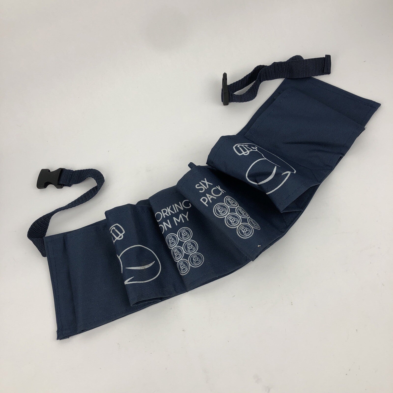Red Neck Holster Beverage Belt Holds 6 Beers Navy Blue " Working on my 6 Pack "