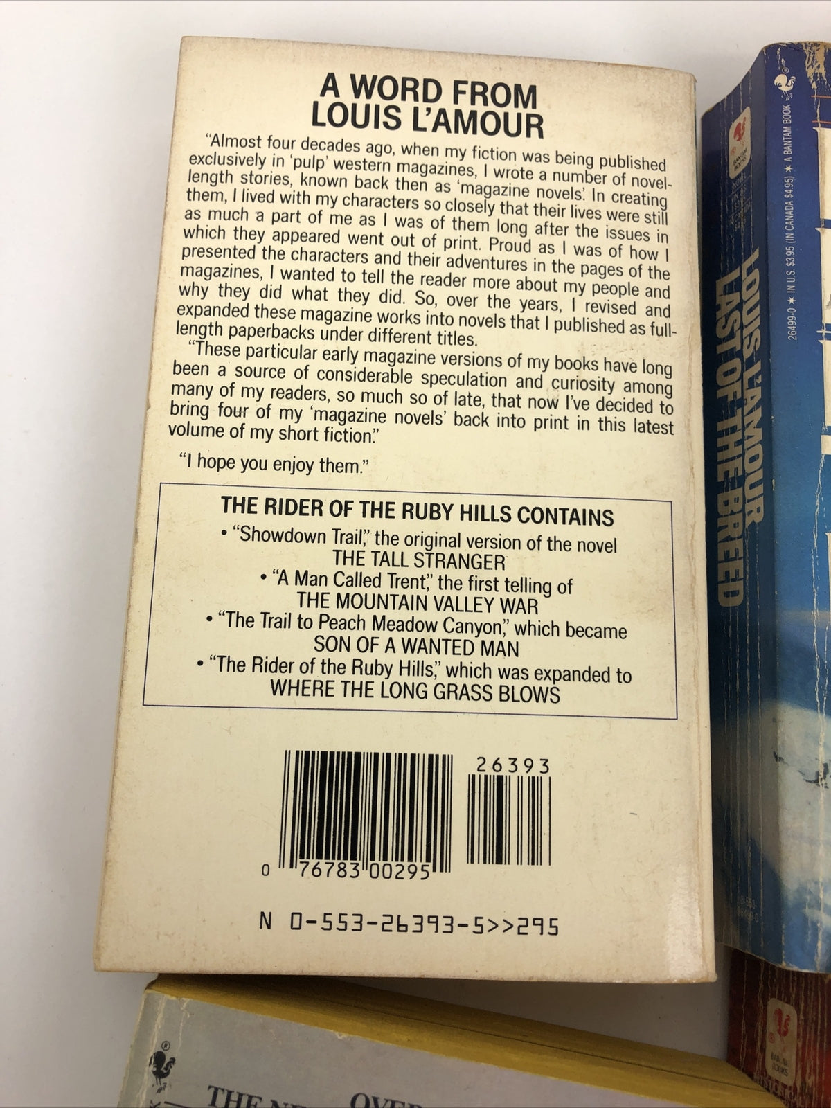VINTAGE LOT OF 4 LOUIS L'AMOUR WESTERN PAPERBACK BOOKS - Last of the Breed +++