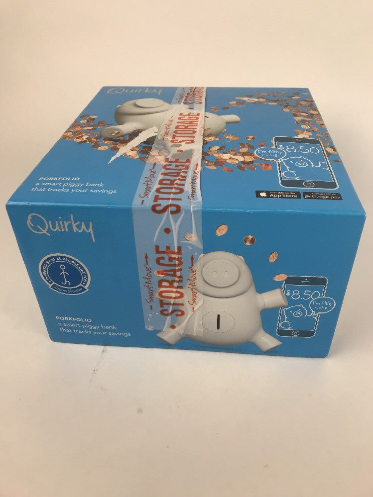 Quirky Porkfolio Smart Electronic Piggy Bank White Wifi App - Track Your Savings