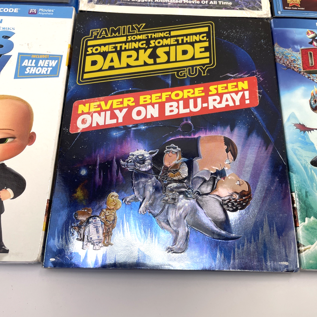 Animated Blu-ray DVD Lot Lion King, Dragon 2, Family Guy, Finding Dory Boss Baby