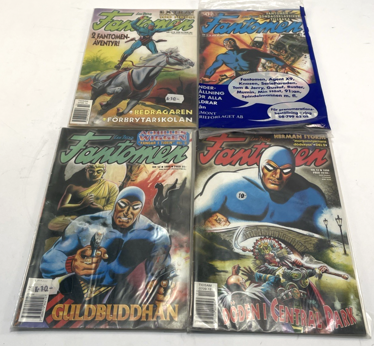 FANTOMEN Swedish Phantom Comic Book Assorted lot of 4 1998 1999 2000