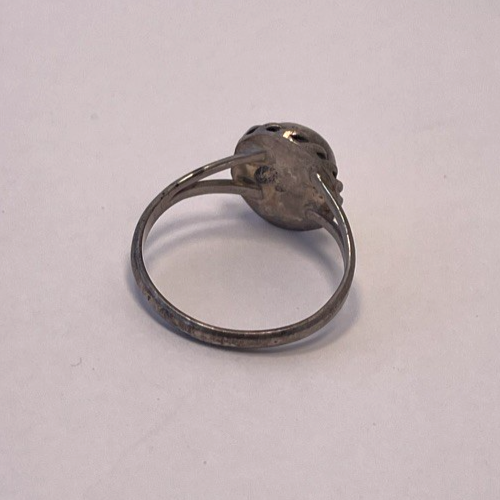 Native American Mother of Pearl 925 Sterling Silver Ring Size 5 VINTAGE