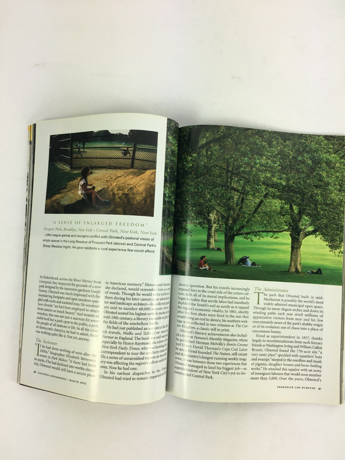 March 2005 National Geographic Magazine Whats in your Mind The Park Maker