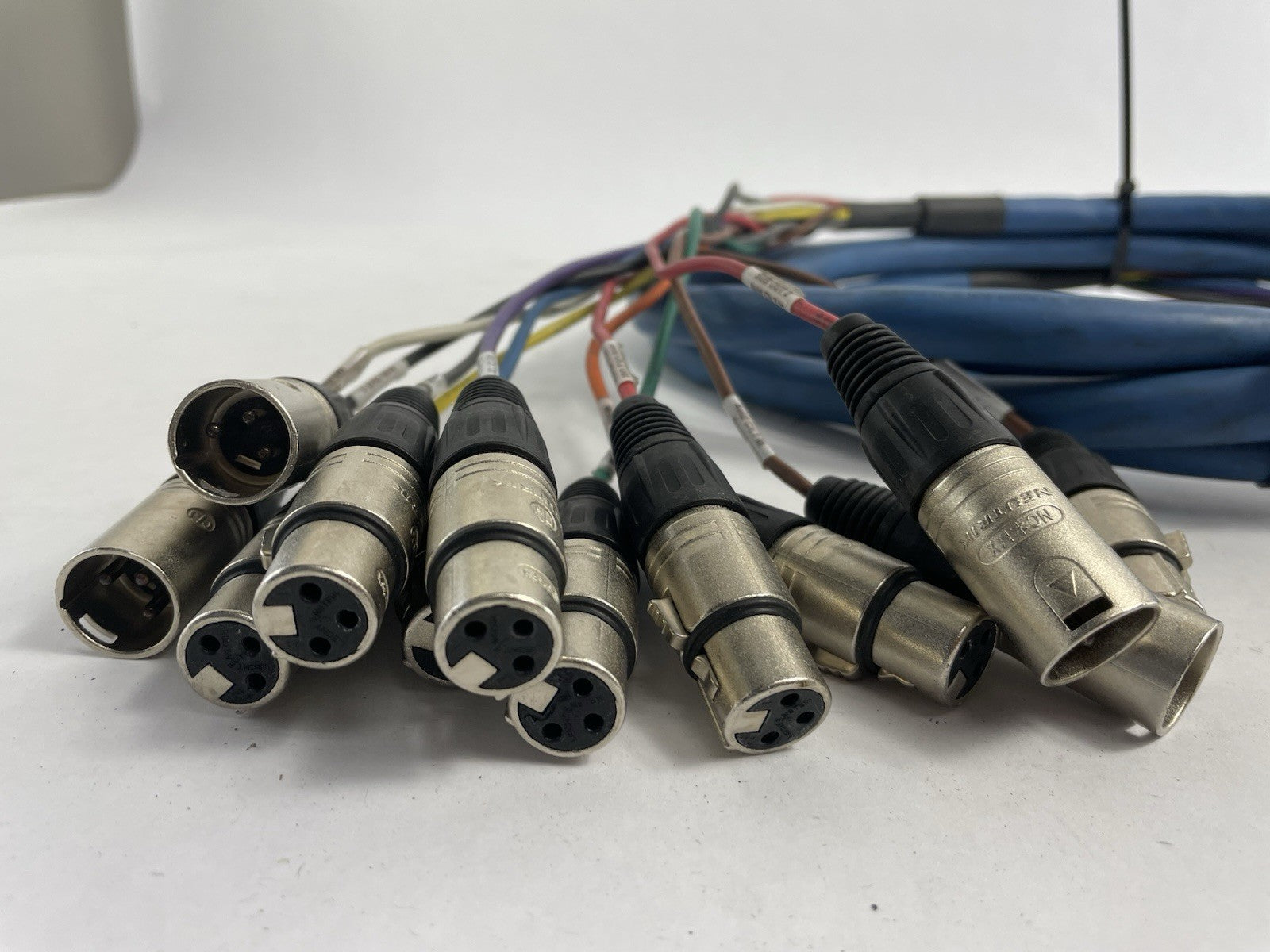 GEPCO  12 Channel Male 1/4" Phone to 3-Pin Neutrik XLR Female Male Snake Cable