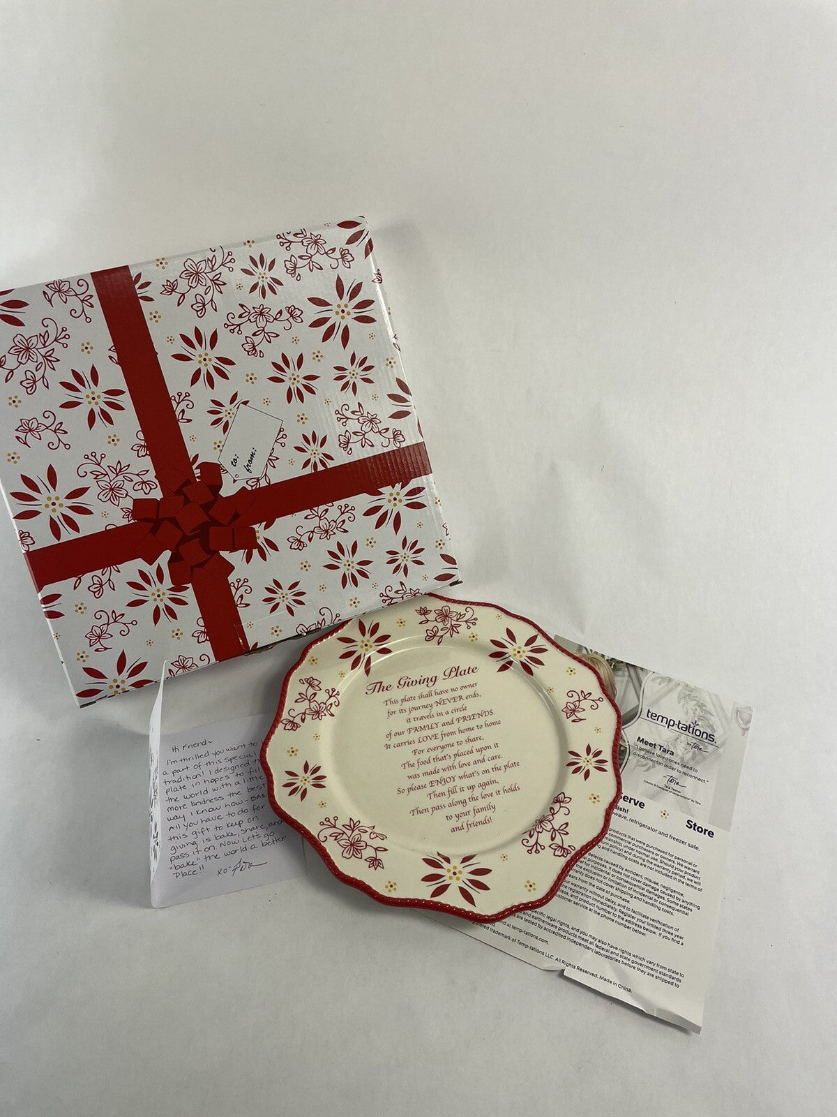 TEMPTATIONS THE GIVING PLATE Dish Keepsake 12”