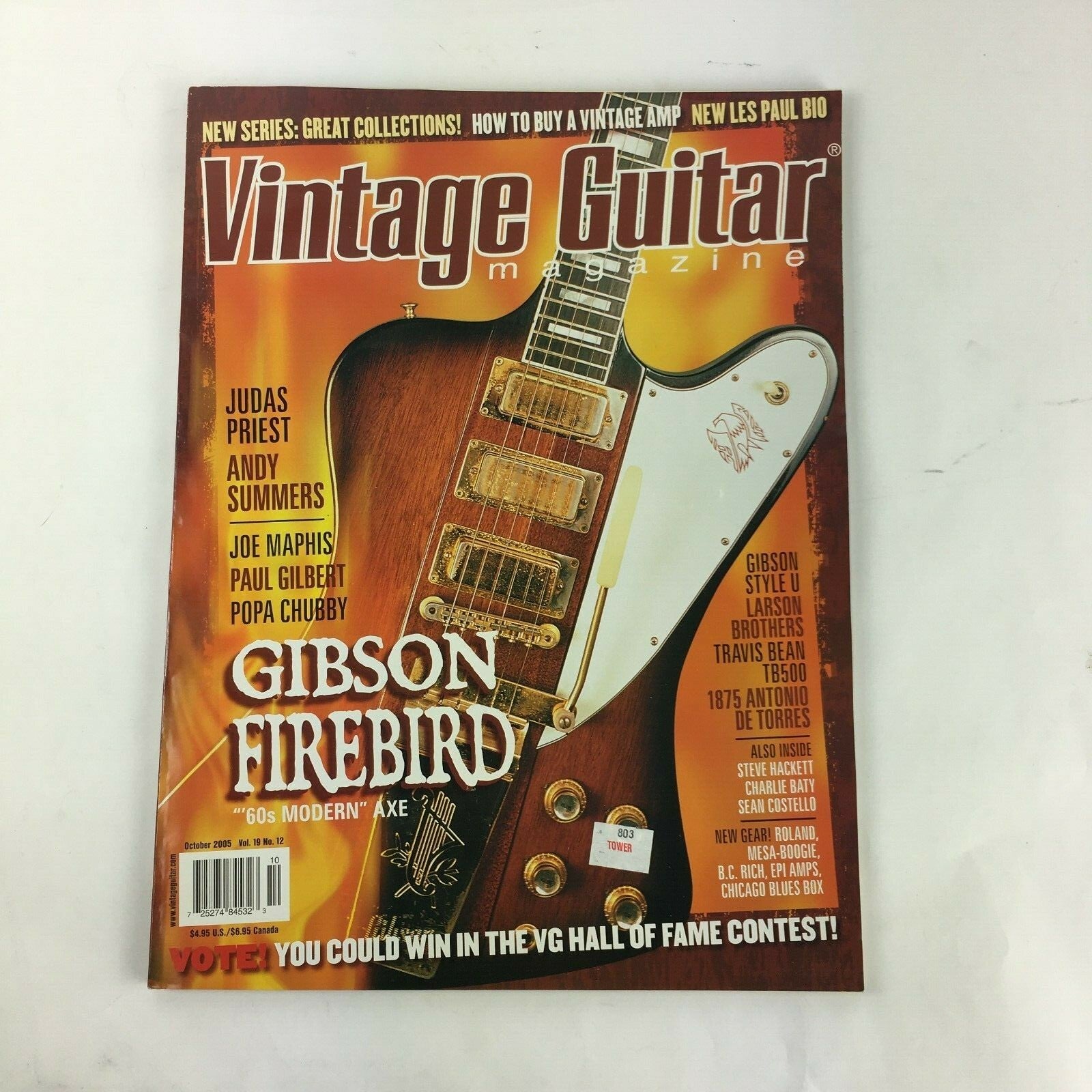 October 2005 Vintage Guitar Magazine Gibson Firebird Judas Priest Joe Maphis