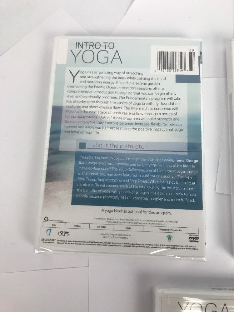 3 Element Yoga Workout Exercise Fitness Dvd Lot Daily Power Flexibility - NEW