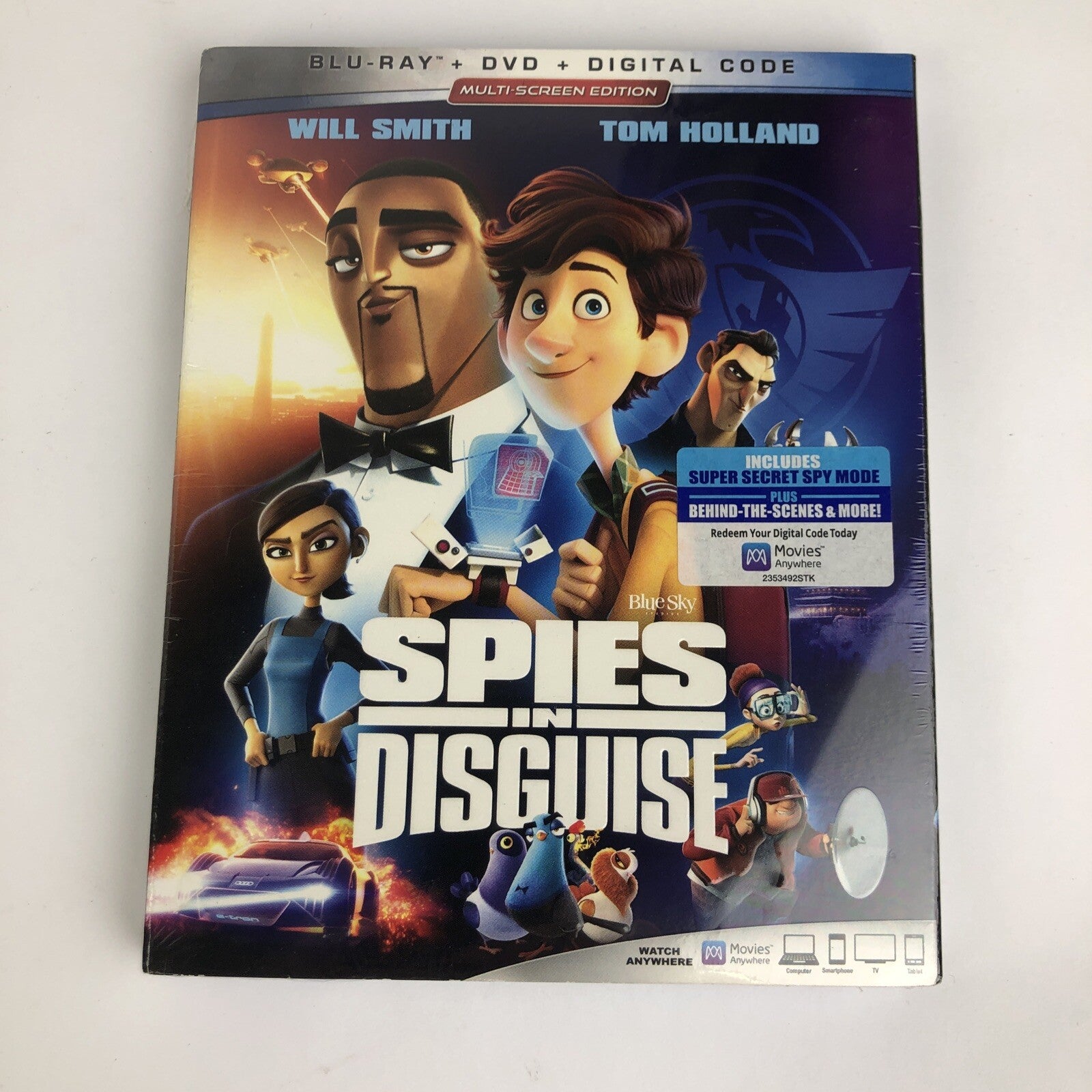 Spies in Disguise Blu-ray  dvd, 2019 Will Smith Tom Holland Multi Screen Edition