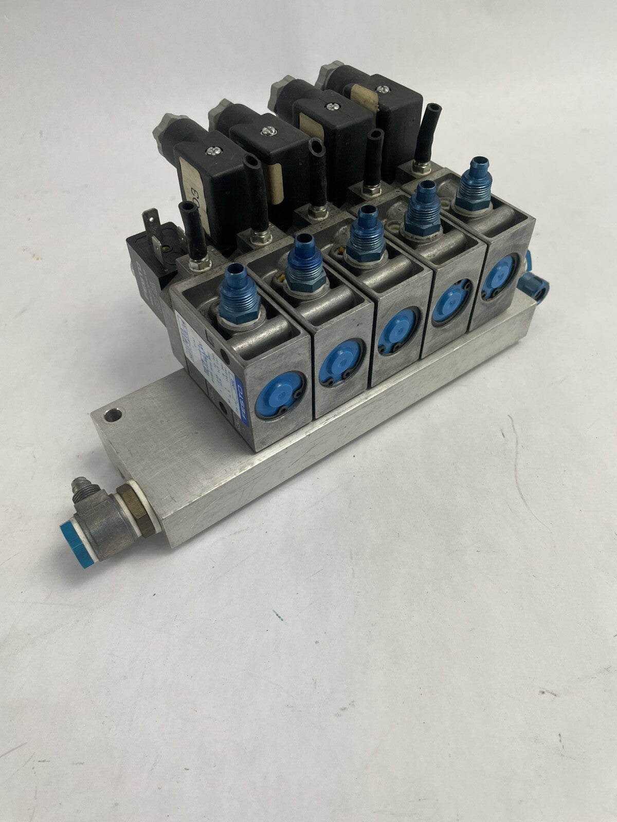 Bank of 5 FESTO 7958 MFH 3-1/8 S solenoid Valve 24V DC MSFG-24/42-50/60