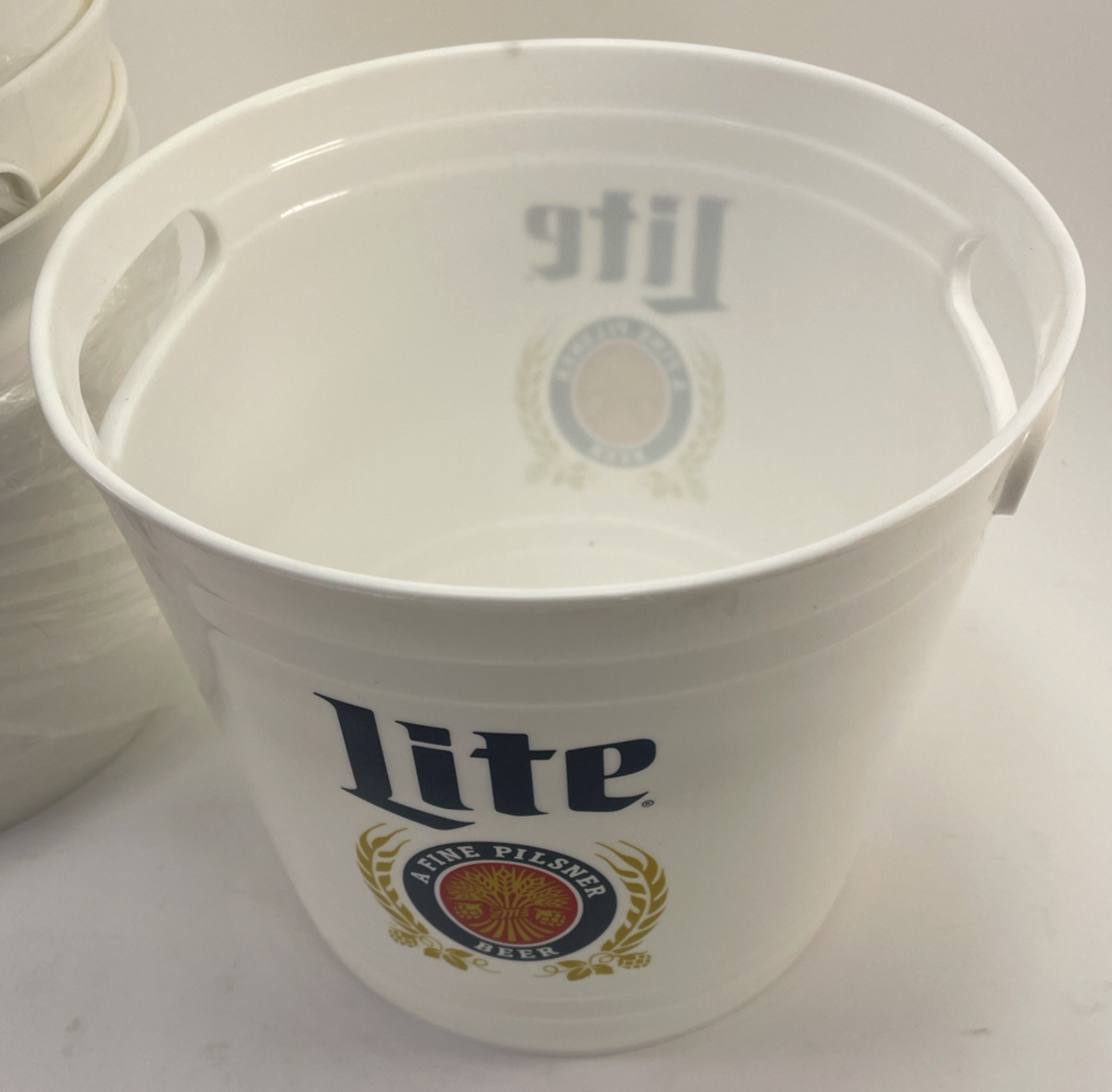 Lot of 10 MILLER LITE " A Fine Pilsner " Logo 5QT Plastic Ice Drinks Beer Bucket