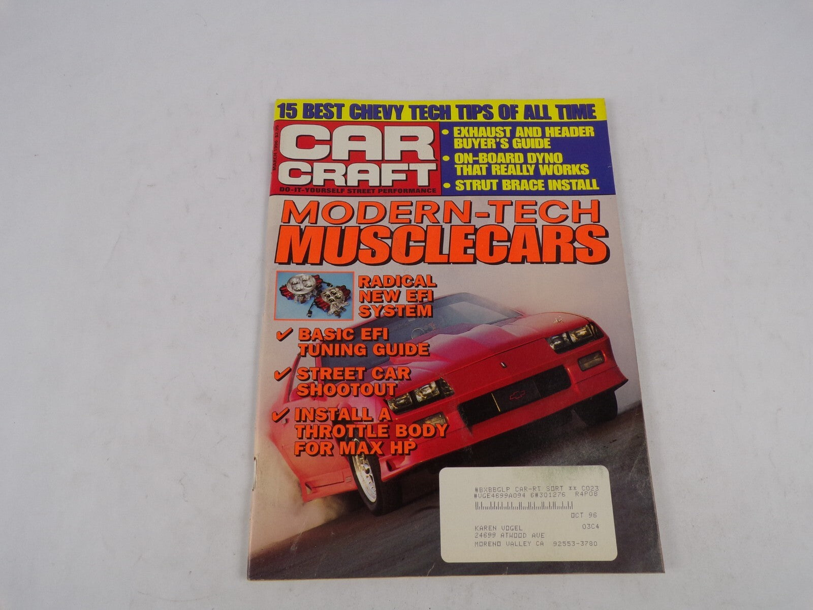 March 1996 Car Craft Modern-Tech Muscclecars 15 Best Chevy Tech Tips Of All Time