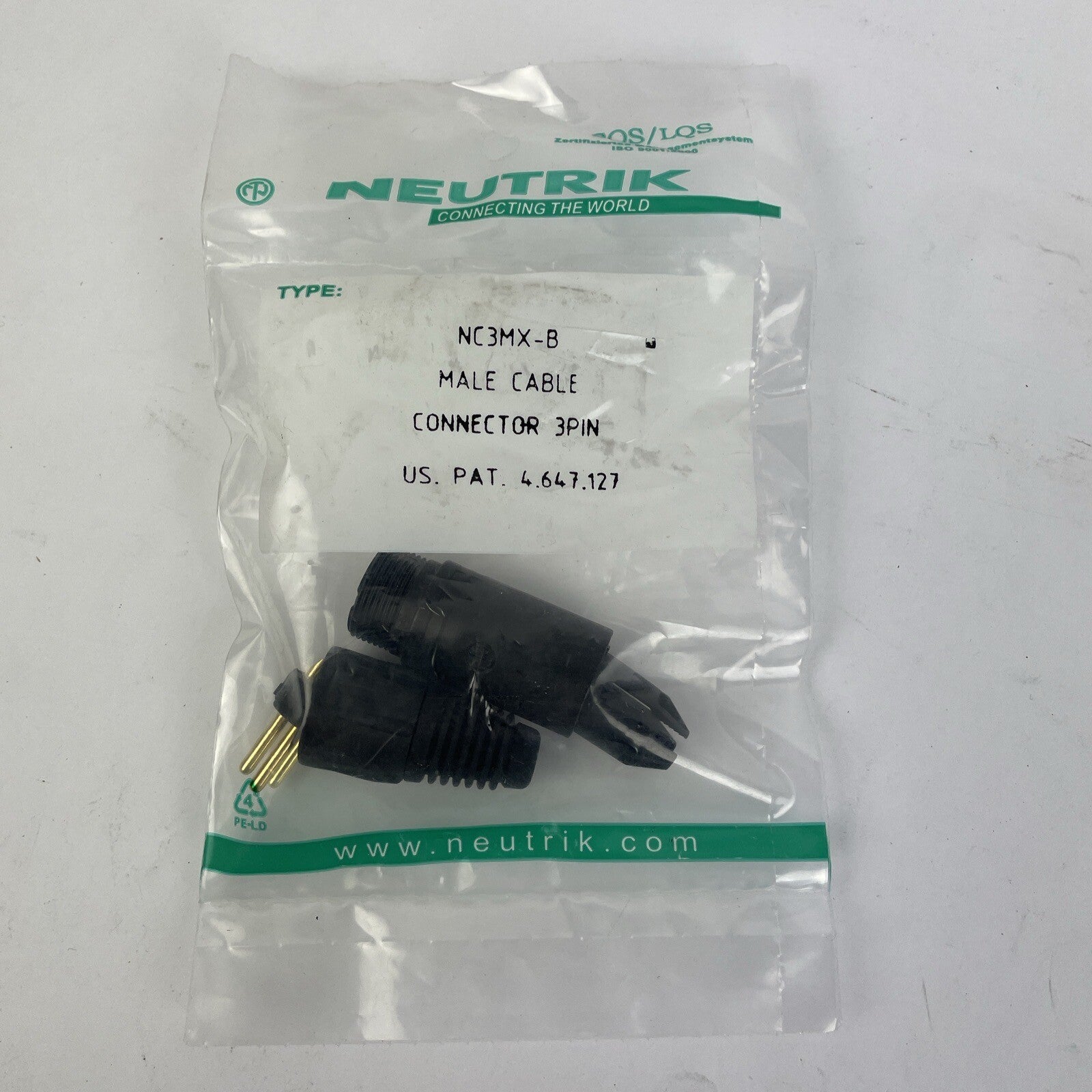 OEM Neutrik NC3MX-B 3 Pole Male XLR Cable Connector Connection - NEW SEALED