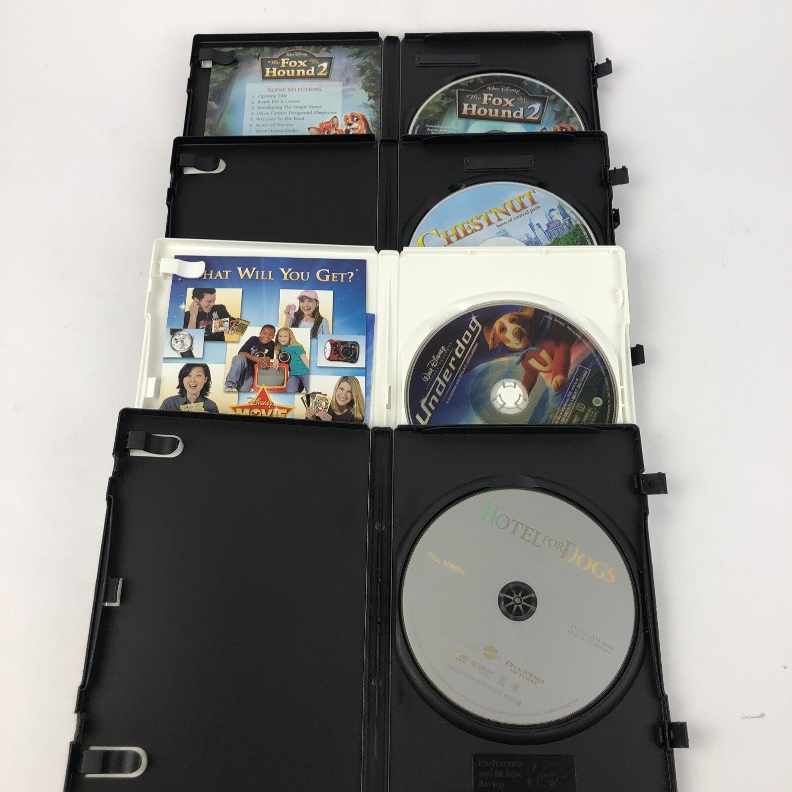 Dog Lovers Movie 4 DVD Lot: Underdog, Chestnut, Hotel For Dogs, Fox & Hound 2