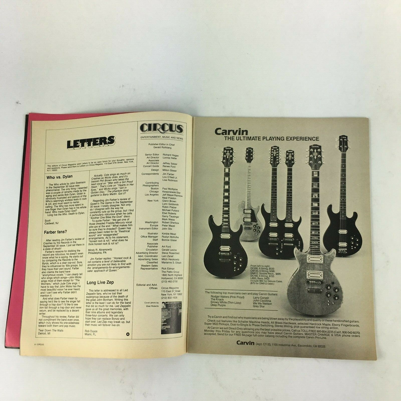 November 30,1980 Circus Magazine Cars Zep's John Bonham Foghat Whitesnake