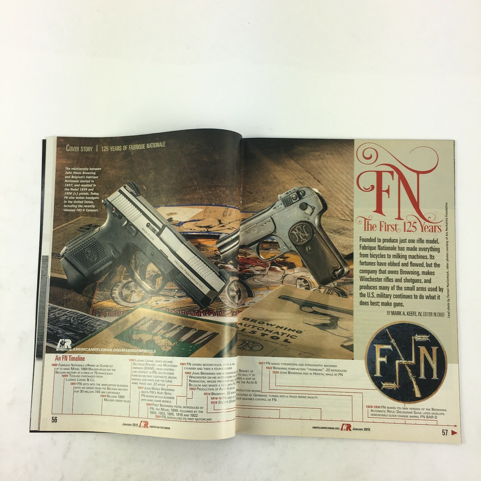January 2015 American Rifleman Magazine Fabrique Nationale Savage Package Rifles