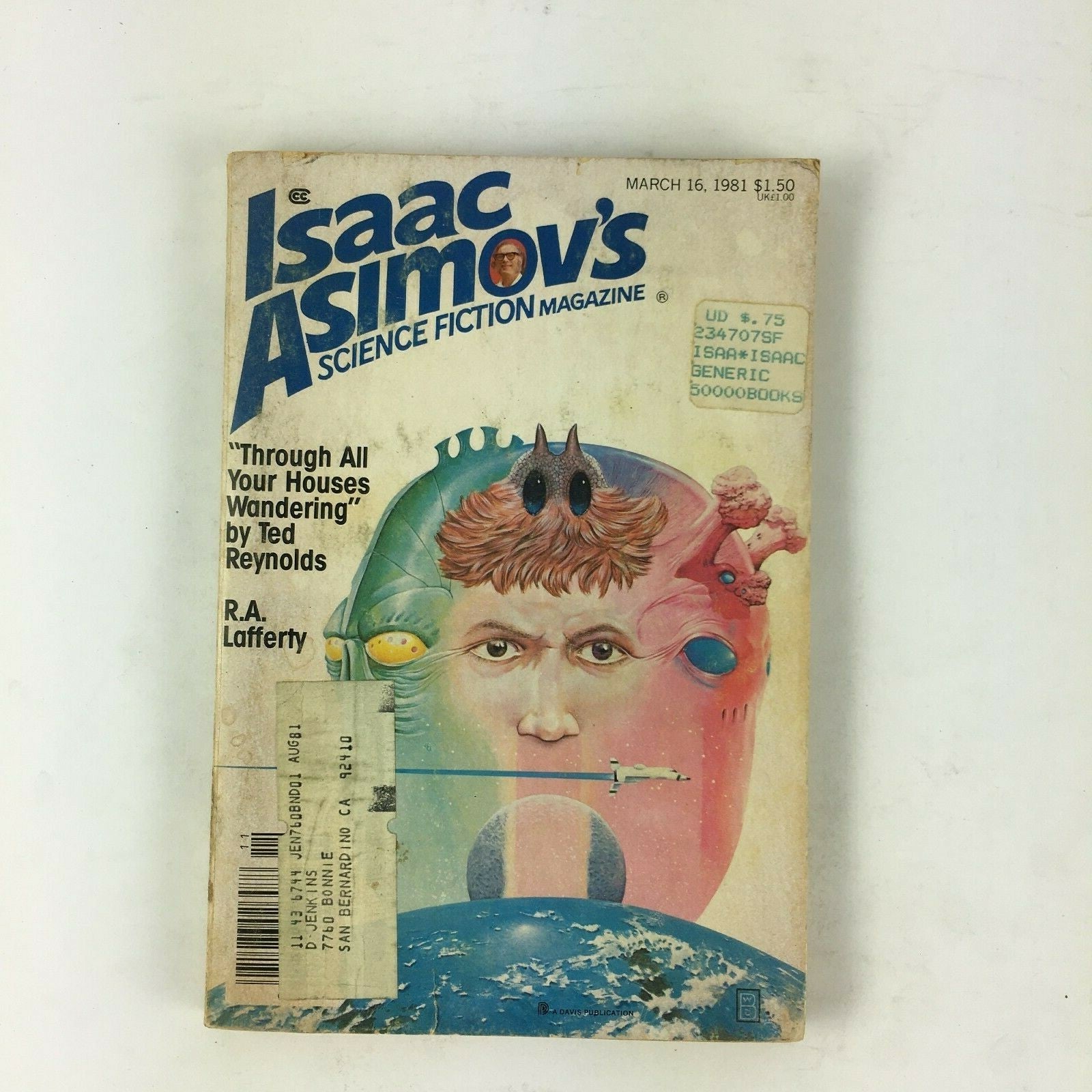 March 1981 Isaac Asimov's Science Fiction Magazine Ted Reynolds R.A.Lafferty