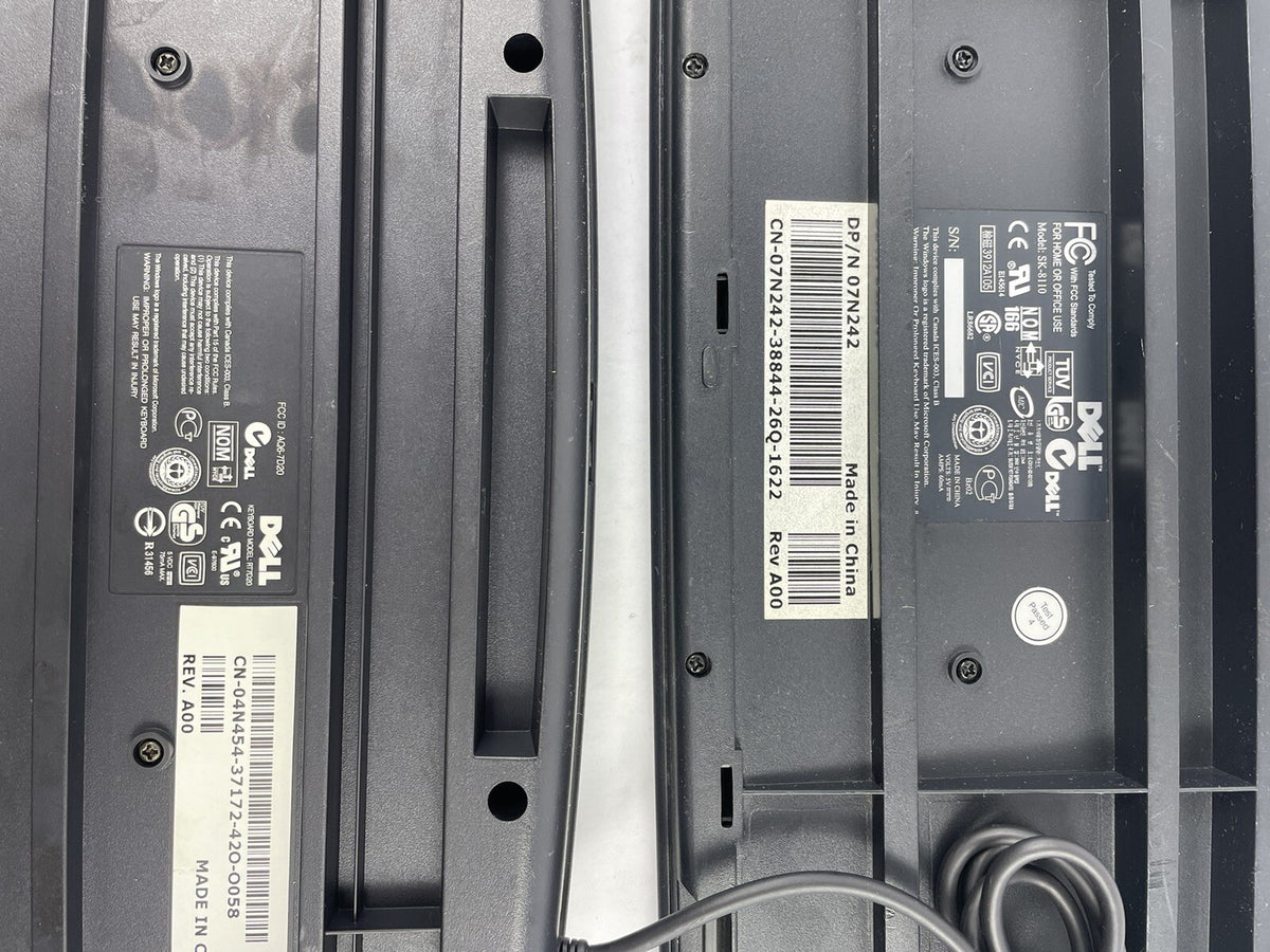 Lot of 2 DELL PS/2 US 104-Key PC Windows Desktop Keyboard Black RT7D20 SK-8110