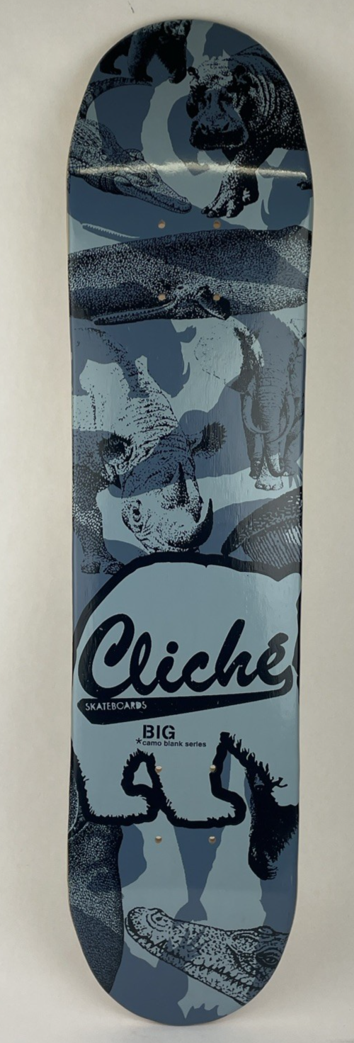 RARE Vintage Cliche Skateboards " Big Camo Blank Series Skateboard Deck 7" x 31"