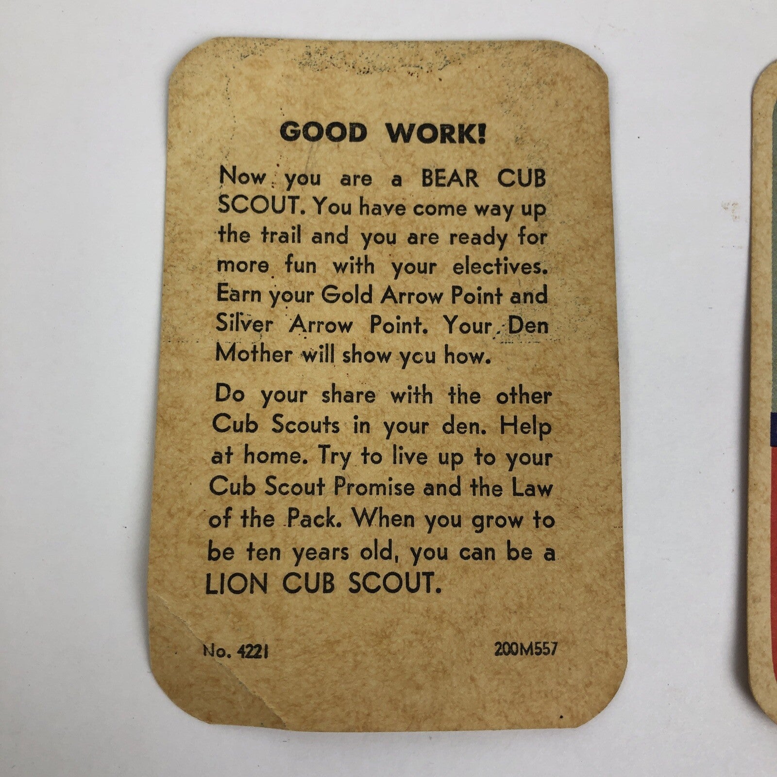 VNTG BSA Cub Scouts Bear Rank Card and Boy Scouts of America Certificates 1958