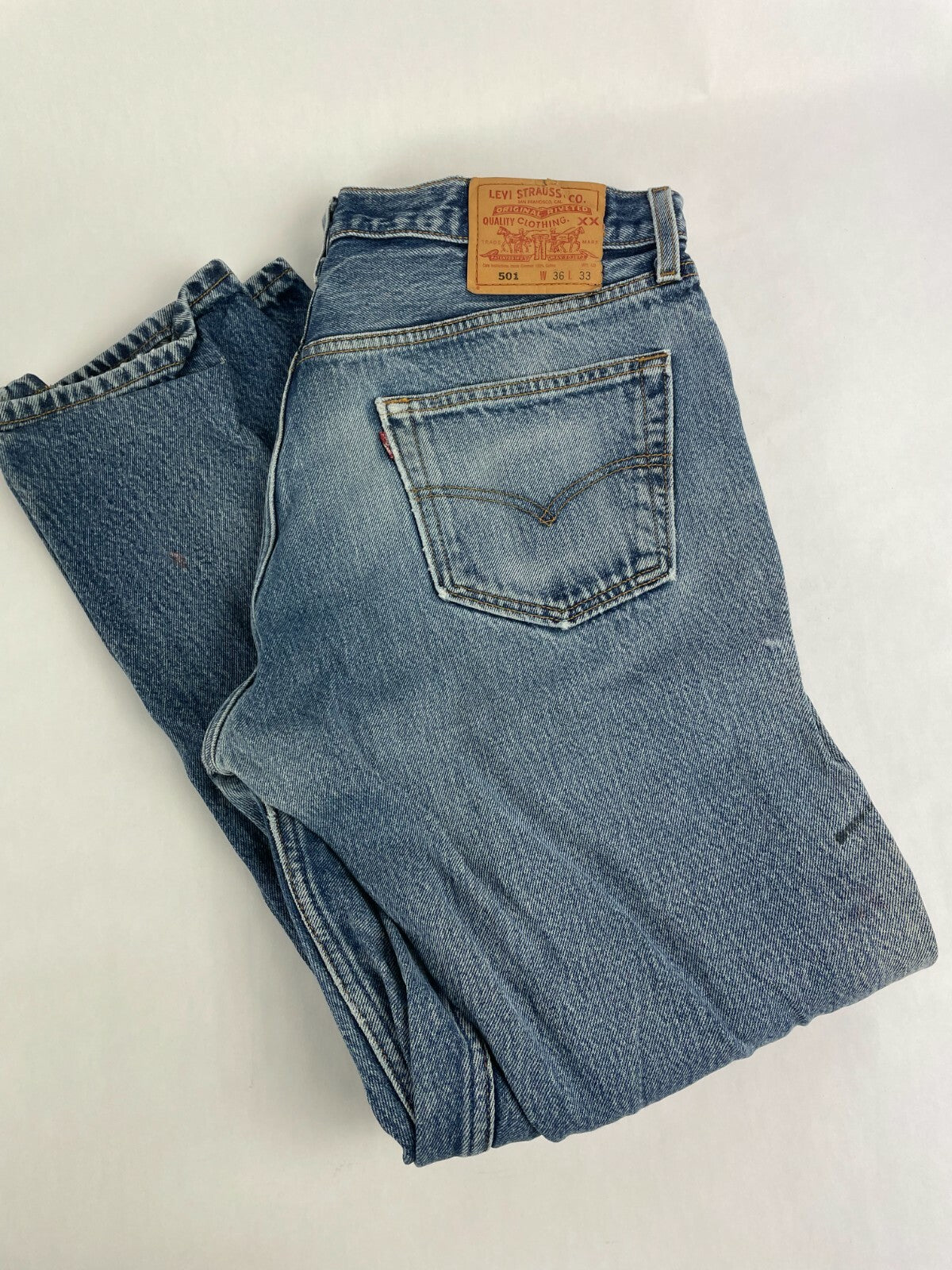 Levi's Men's Blue 501 Regular Fit Straight Leg Jeans Size W 36 L 33