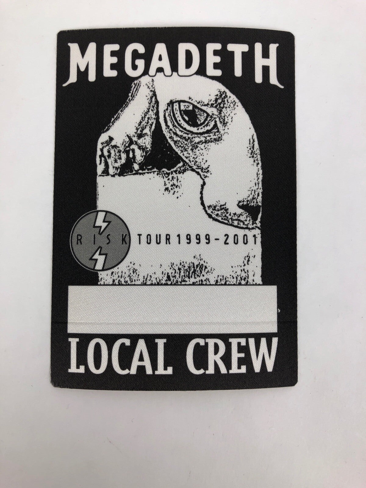 Megadeth sticker for 1999 2001 RISK HERO Tour satin backstage pass Local Crew