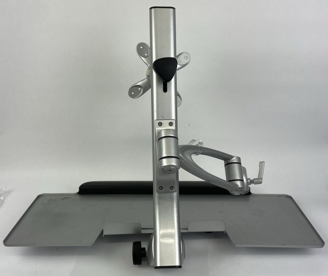USED Single Monitor & Keyboard Sit-Stand Pole Mount Standing Workstation - LOOK