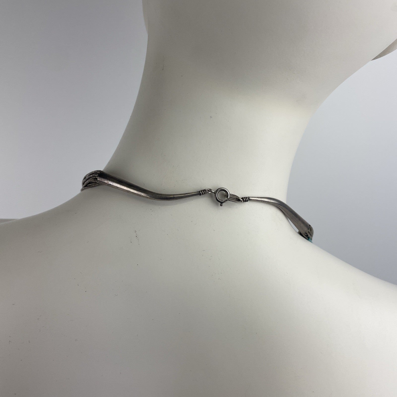 Handcrafted Navajo Liquid Silver Heishi 24 Strand Sterling 24” Necklace 55 Grams