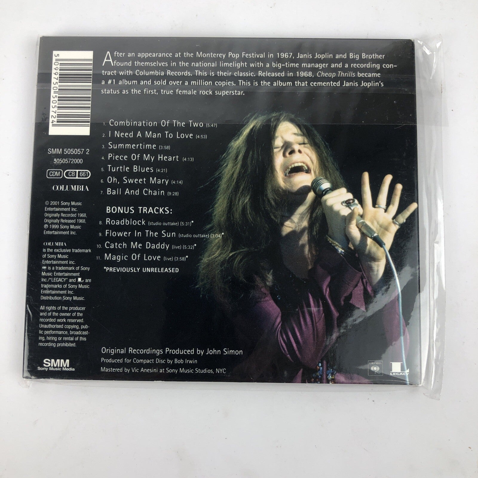 Big Brother and the Holding Company Janis Joplin Cheap Thrills CD Mint Cond. #8