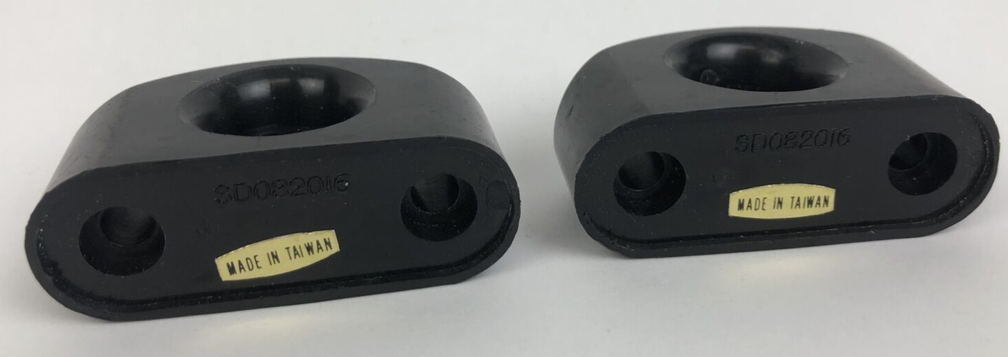 Lot of 2 Sea-Dog Line 082016 black 5/8-inch injection molded nylon marine fairleads for straight-run control line applications.