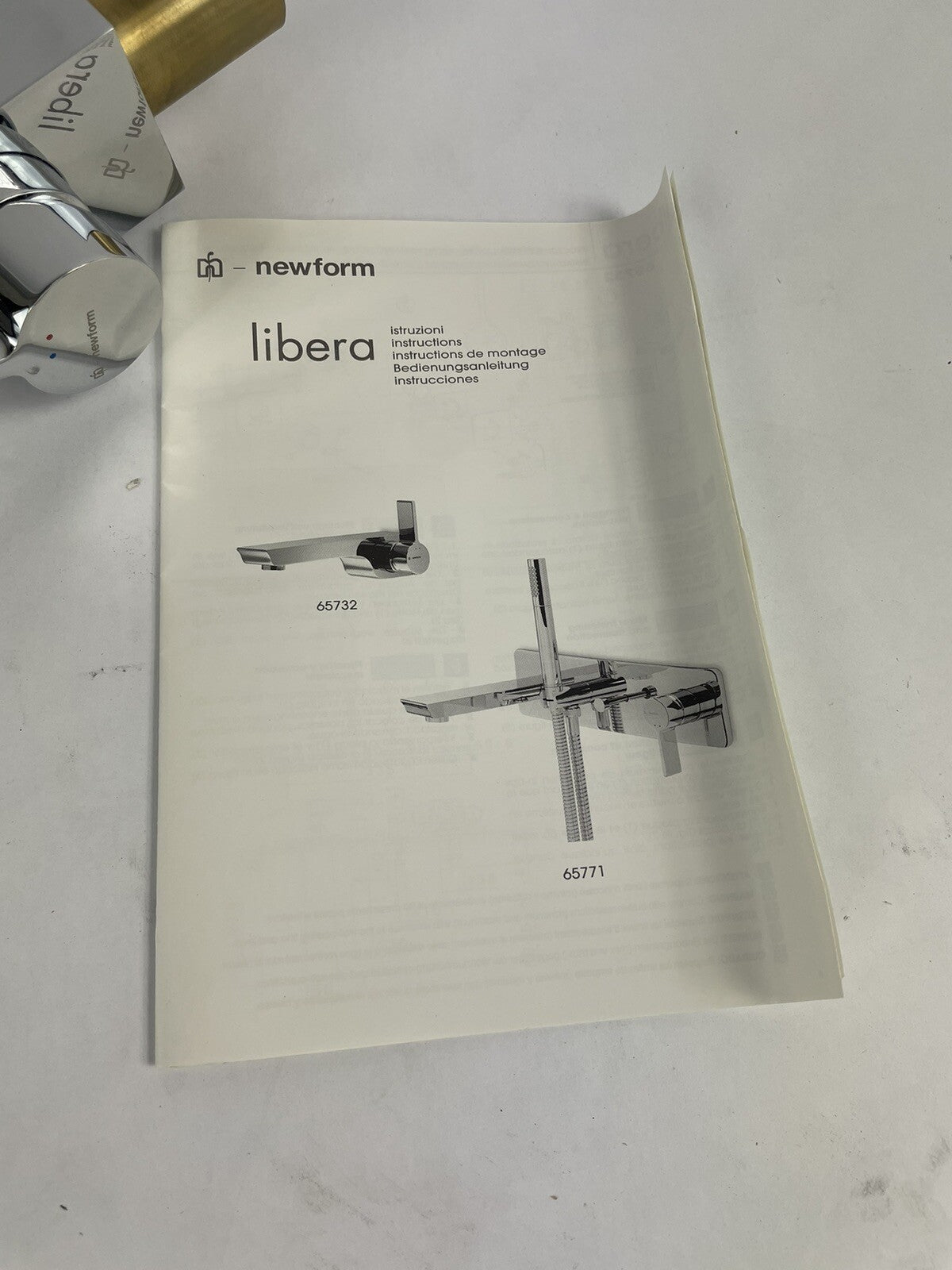 Newform Libera 65732 CH polished chrome wall mounted single lever basin mixer faucet