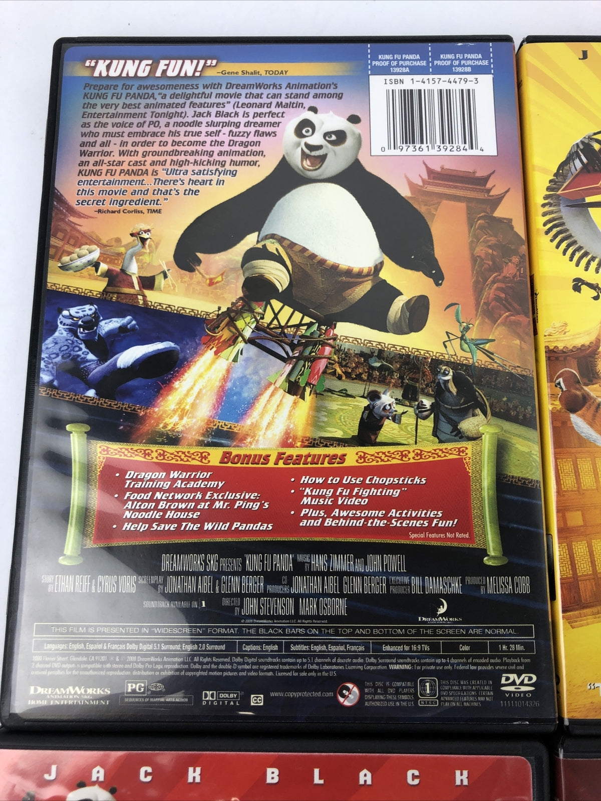 Lot Of 4 DVD's Kung Fu Panda, KFP #2 ,Furious Five, Secrets of the Masters - VGC