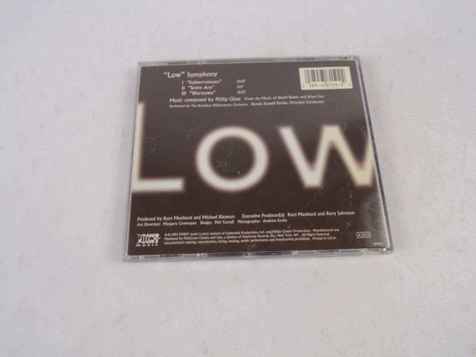 Symphony By Philip Glass Low From The Music Of David Bowie & Brain Eno CD#31