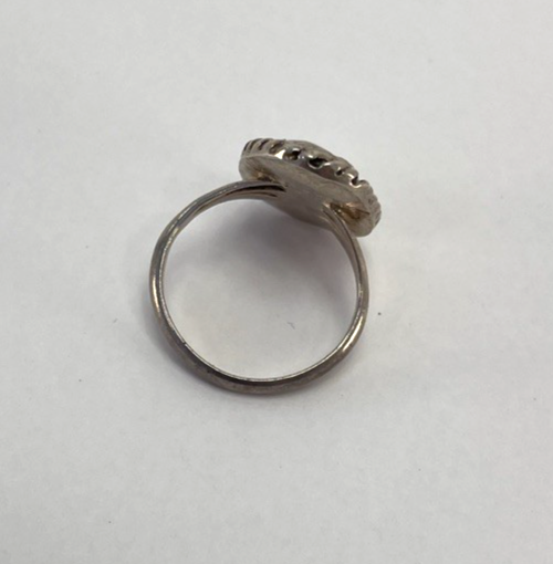 Navajo Native American Mother of Pearl 925 Sterling Silver Ring Size 6 Vintage