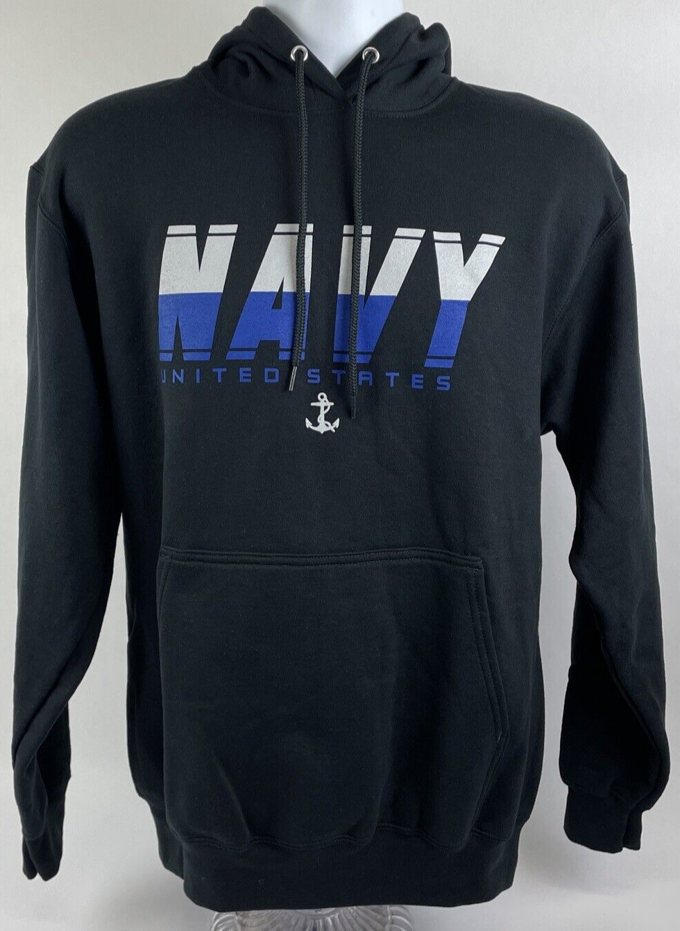 U.S. Navy Hoodie Hooded Navy Blue Sweatshirt TREAD WATER HOLD FAST - Mens MEDIUM