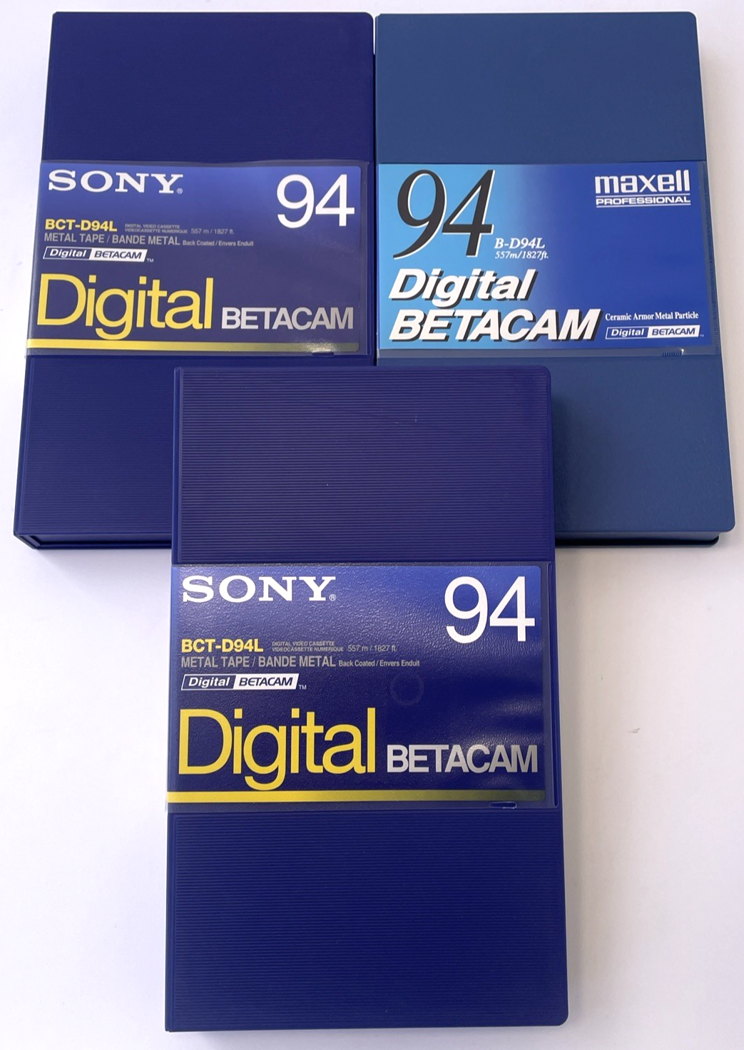 3 x Sony / Maxell BCT-D94L Digital BETACAM Tape Digital Video Cassette Metal