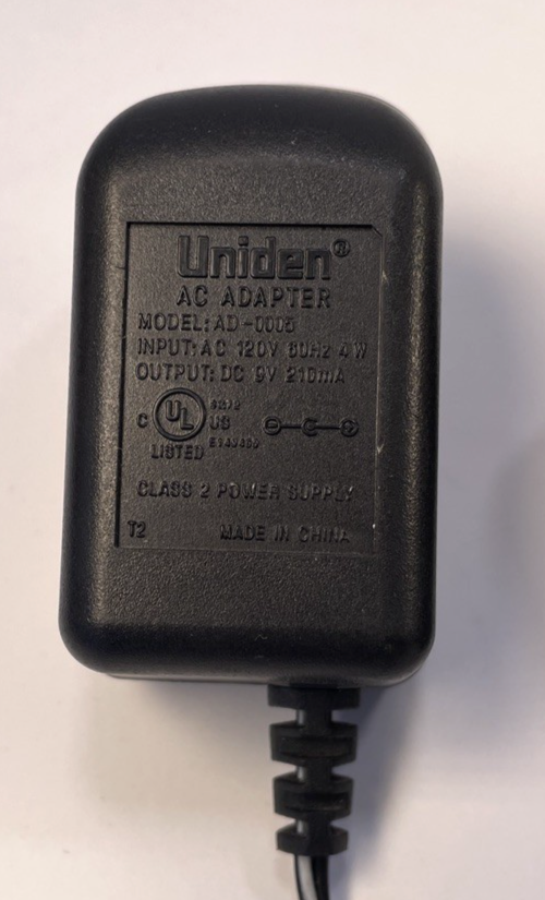 Uniden TCX800 Cordless Phone Handset Charger With AD-0005 AC Adapter         A00