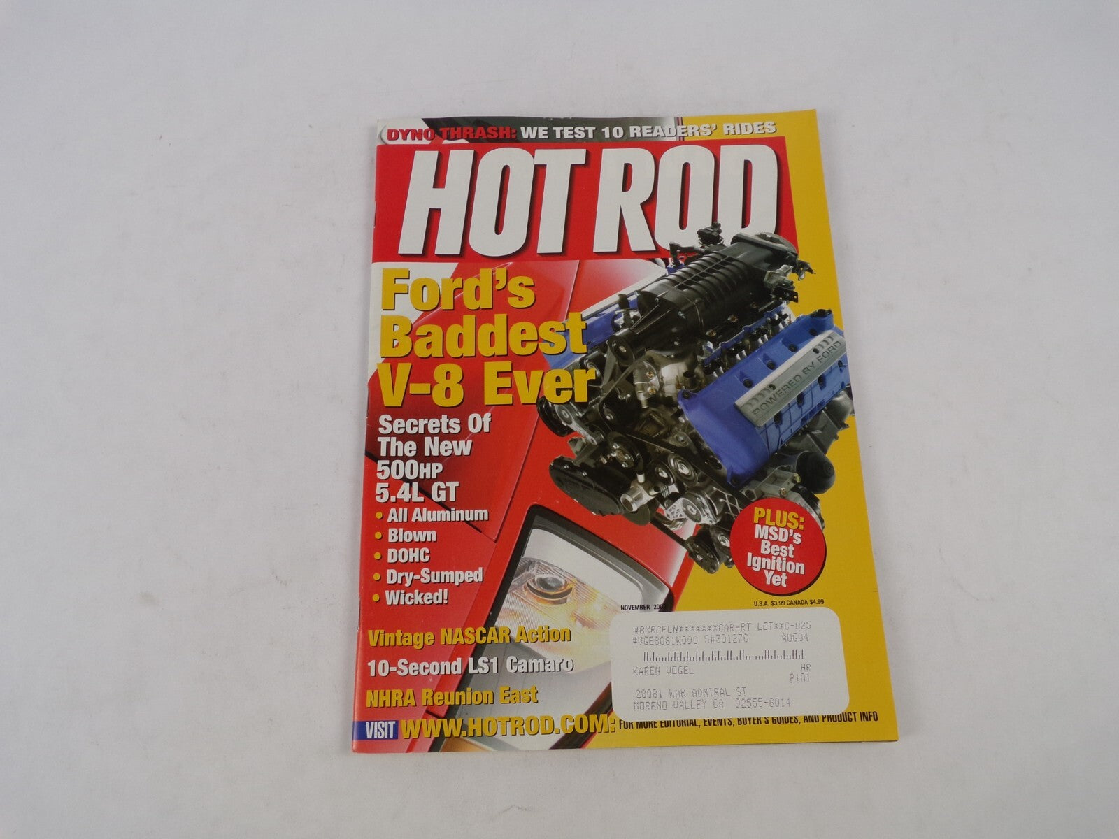 November 2003 Hot Rod Magazine Ford's Baddest V-8 Ever Secrets Of The New 500HP