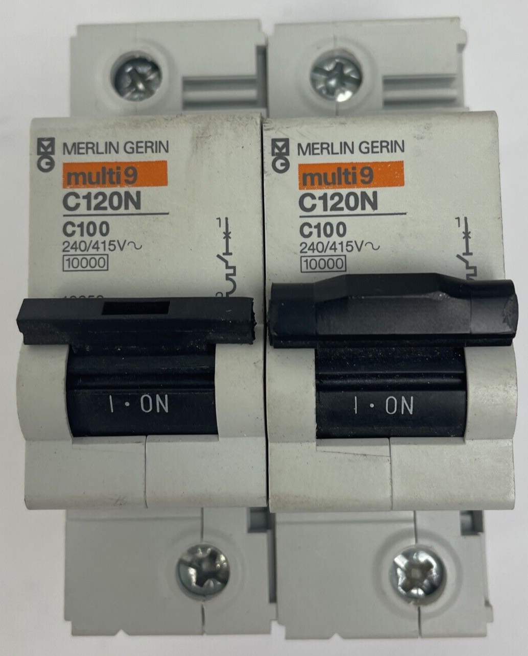 Lot of 2 x Merlin Gerin Multi 9 C120N C100 240/415V 10000 Circuit Breaker OEM