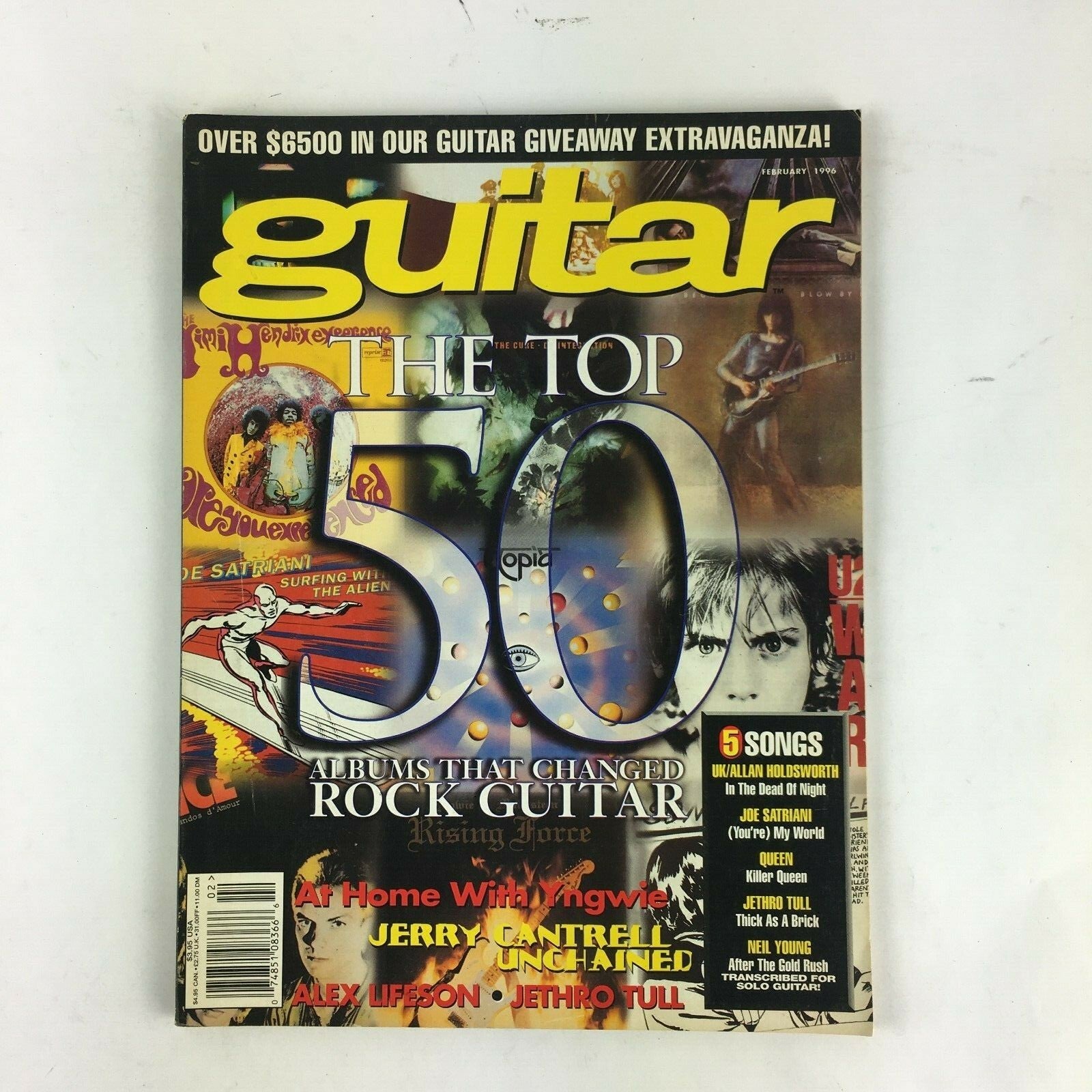 February 1996 Guitar World Magazine Rock Guitar At Home With Yngwie Jethro Tull