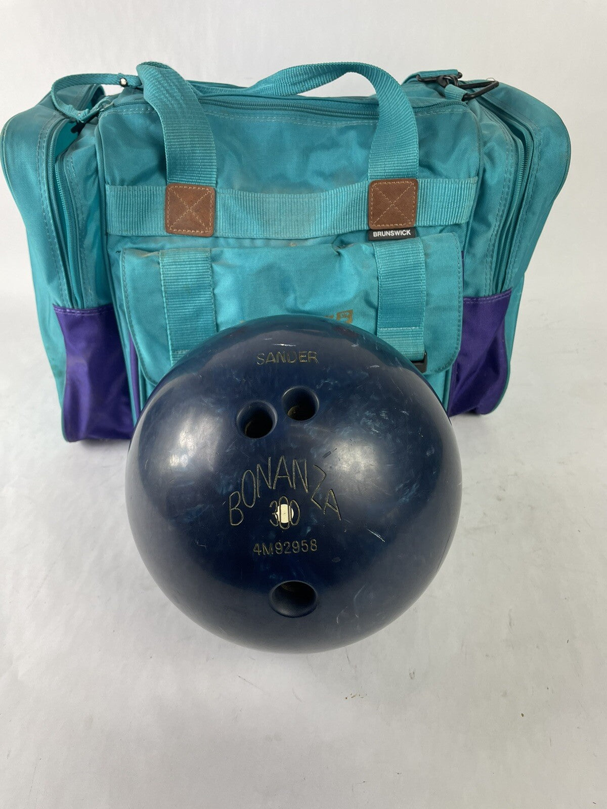 Vintage Bonanza 300 12 LB 4 oz Pound Bowling Ball Blue Free Shipping  with Bag