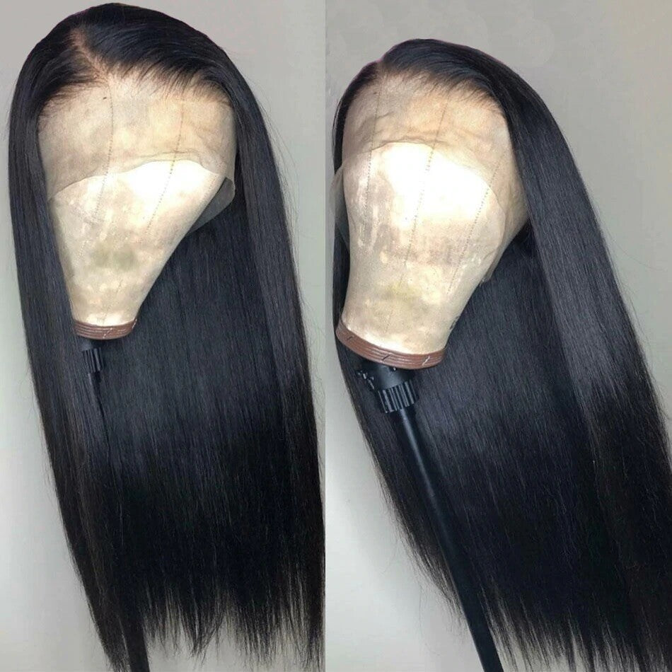 Brand New Wicca Fashion Human Hair Lace Front Wig Size20" Natural Color Black A3