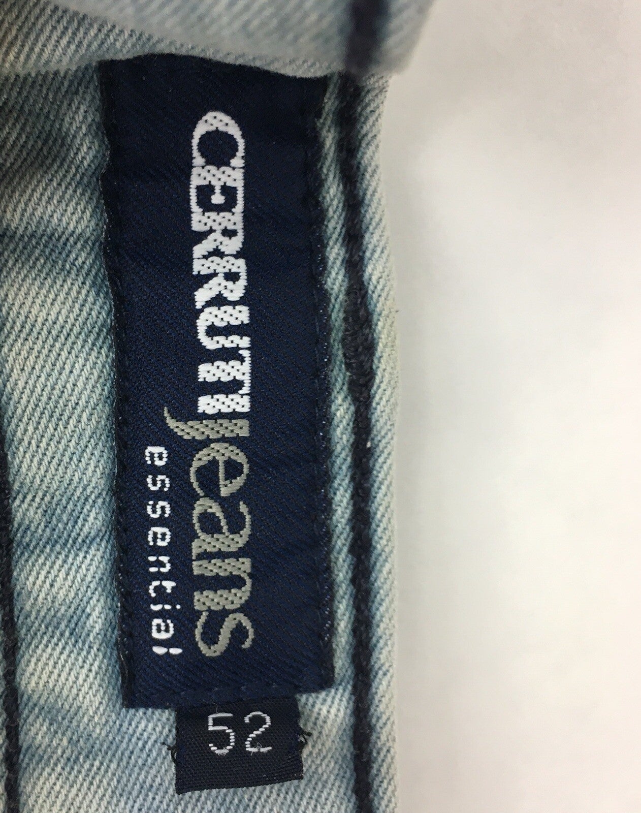 CERRUTI Essential Light Wash Blue Cotton Denim Mens Jeans Straight 52 