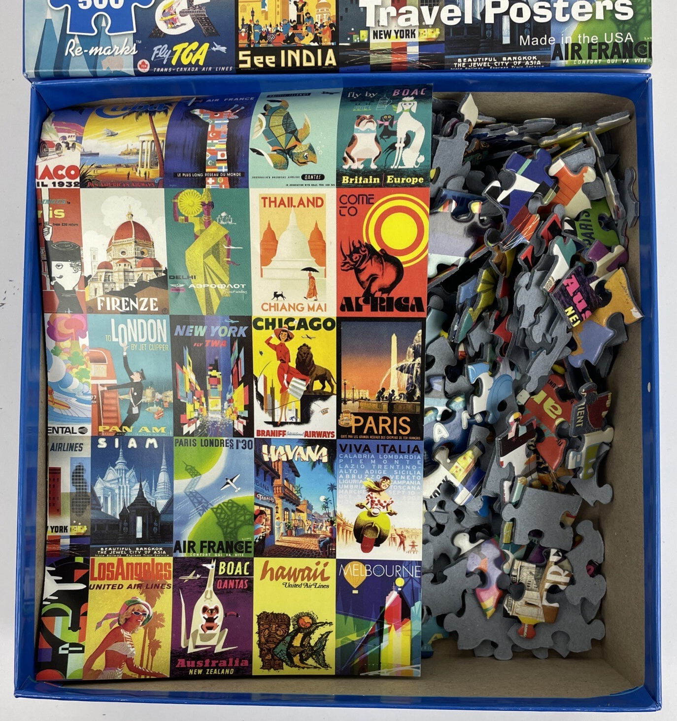 Travel Posters From Around the World 500 Piece Puzzle Re-marks Includes Poster