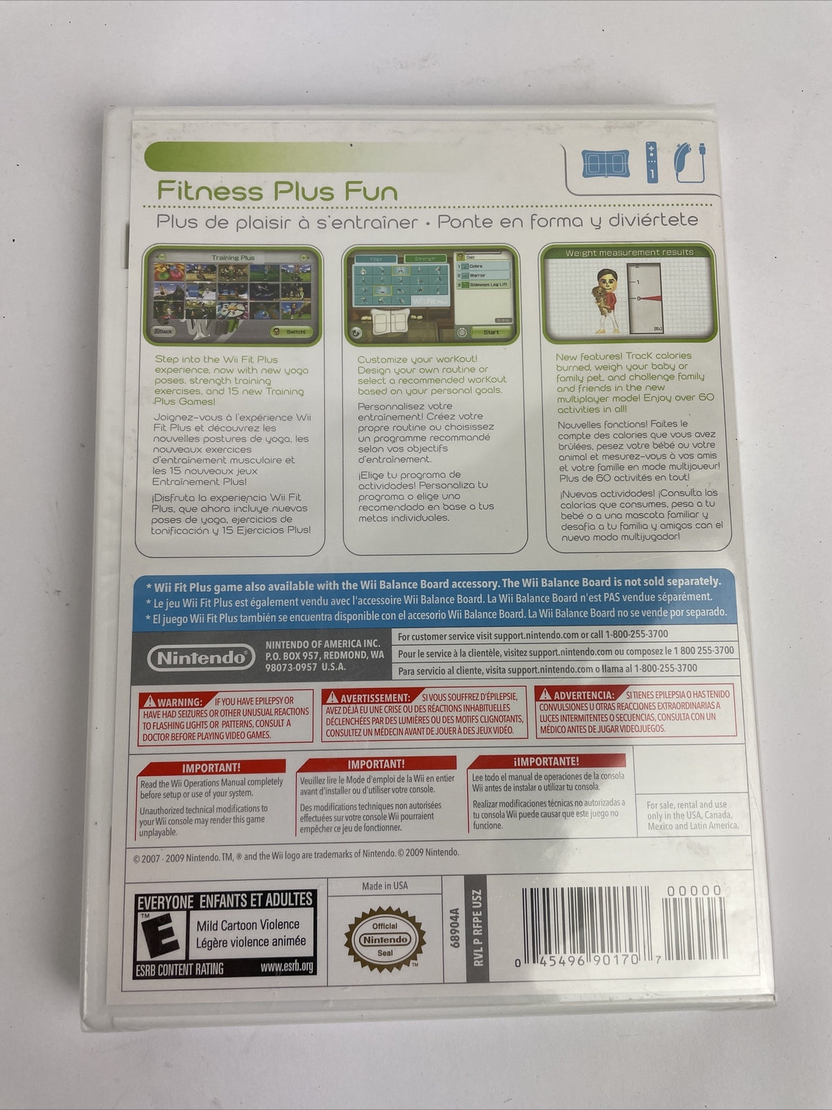 NEW Wii Fit Plus Game : Balance Board Compatible Fitness Yoga Workout SEALED