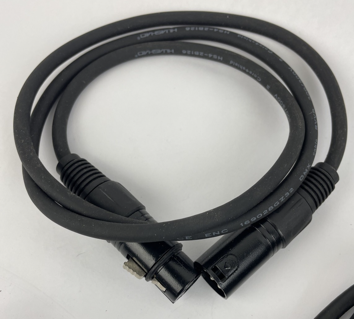 Lot Of 5  XLR 3 - pin XLR cables Male To Female Connections Assorted Lengths