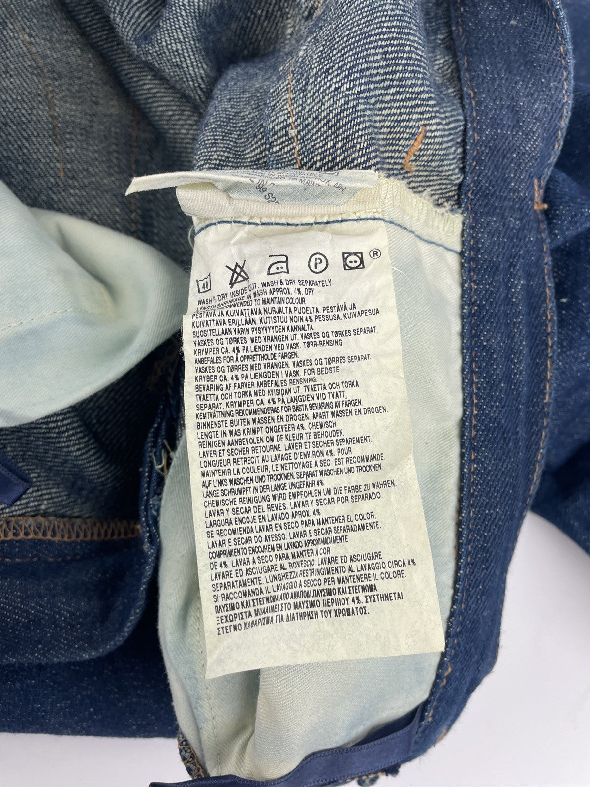 Vintage Levi's Hemp Cotton Jeans 26 x 32 USA Made Red Stencil Tag Dark Wash RARE