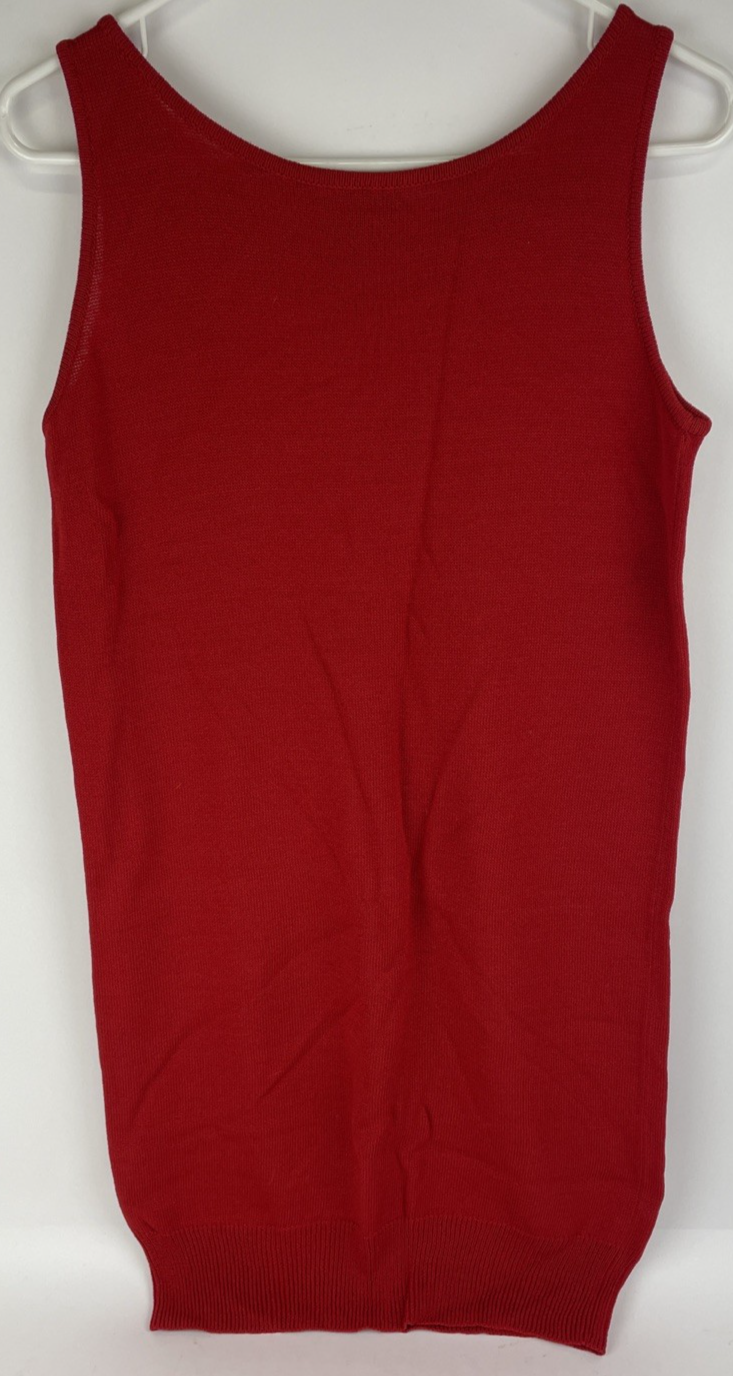 DONNA KARAN Knit Dress Solid Red Sleeveless Women's Size S Classic Style VGC
