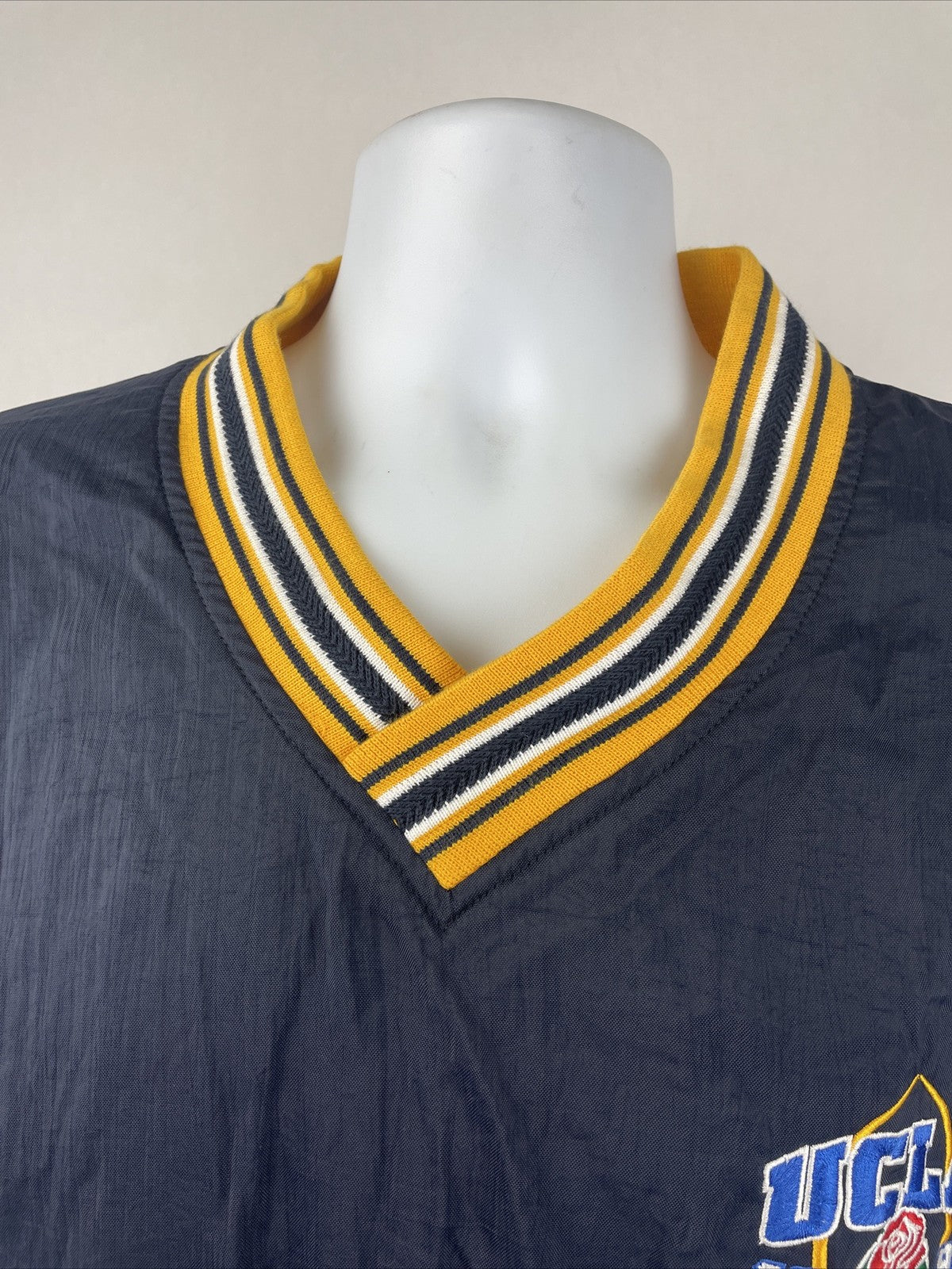 Vintage 90s UCLA Rose Bowl 1999 Pullover Lined Windbreaker Mens Large Navy Blue
